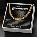 Cuban Link Chain Necklace, Gift for Grandson from Grandpa, Stylish Jewelry for Birthday, Graduation & Special Occasions