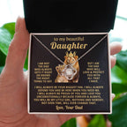 To My Daughter Necklace - Proud Dad to Daughter Jewelry for Birthday, Graduation & Special Celebrations - Love Knot Necklace