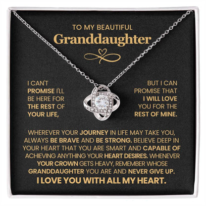 To My Granddaughter Necklace – Granddaughter Graduation & Birthday Present – Love Knot Necklace