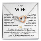 To My Beautiful Wife Necklace - Romantic Gift For Wives - Perfect For Anniversaries, Birthdays Or Special Occasions - Gifts For Her - Interlocking Hearts Necklace