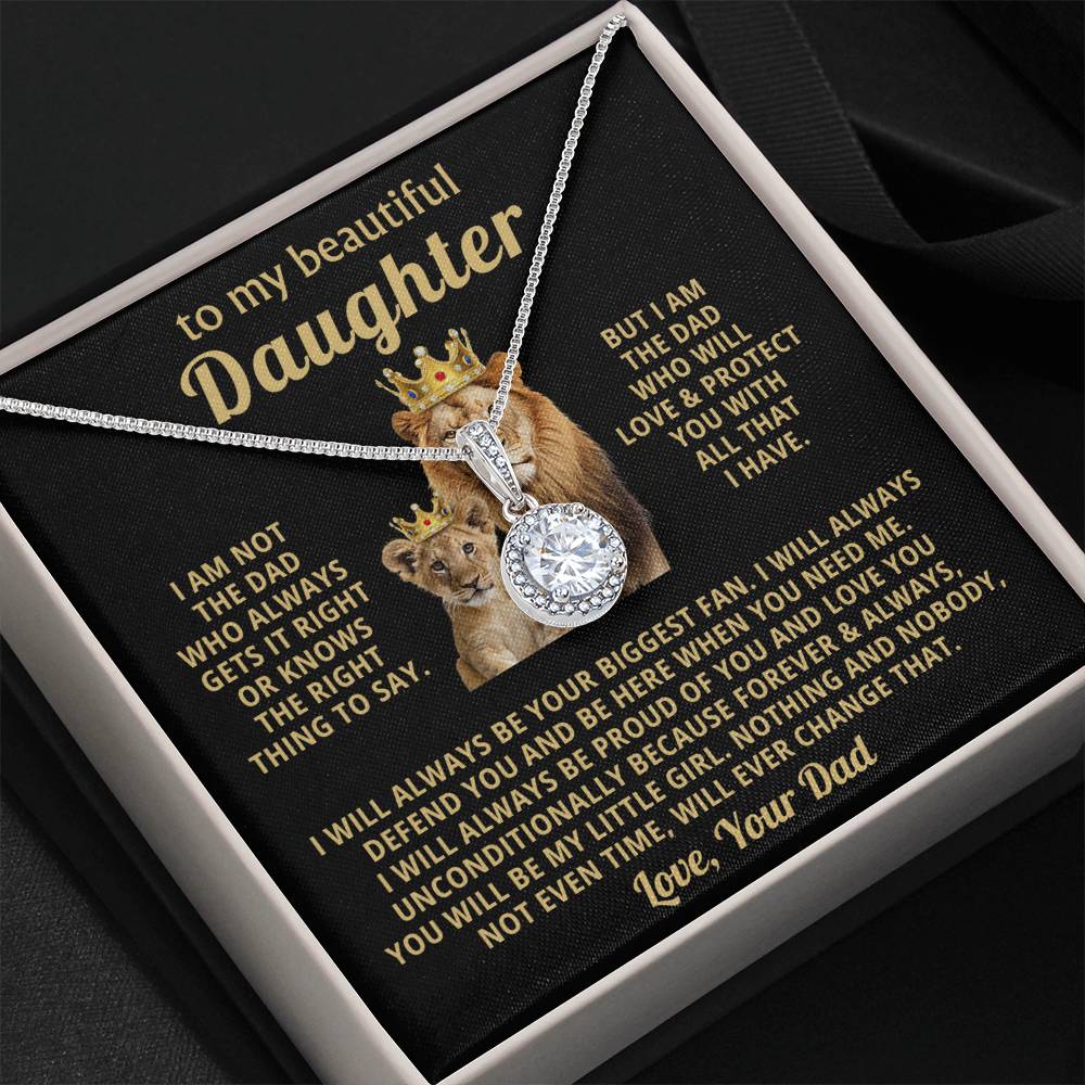 To My Daughter Necklace - Emotional Father to Daughter Jewelry for Birthday, Christmas & Life Happiness - Eternal Hope Necklace