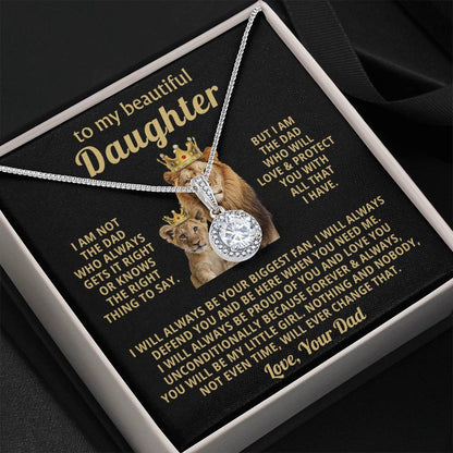 To My Daughter Necklace - Emotional Father to Daughter Jewelry for Birthday, Christmas & Life Happiness - Eternal Hope Necklace