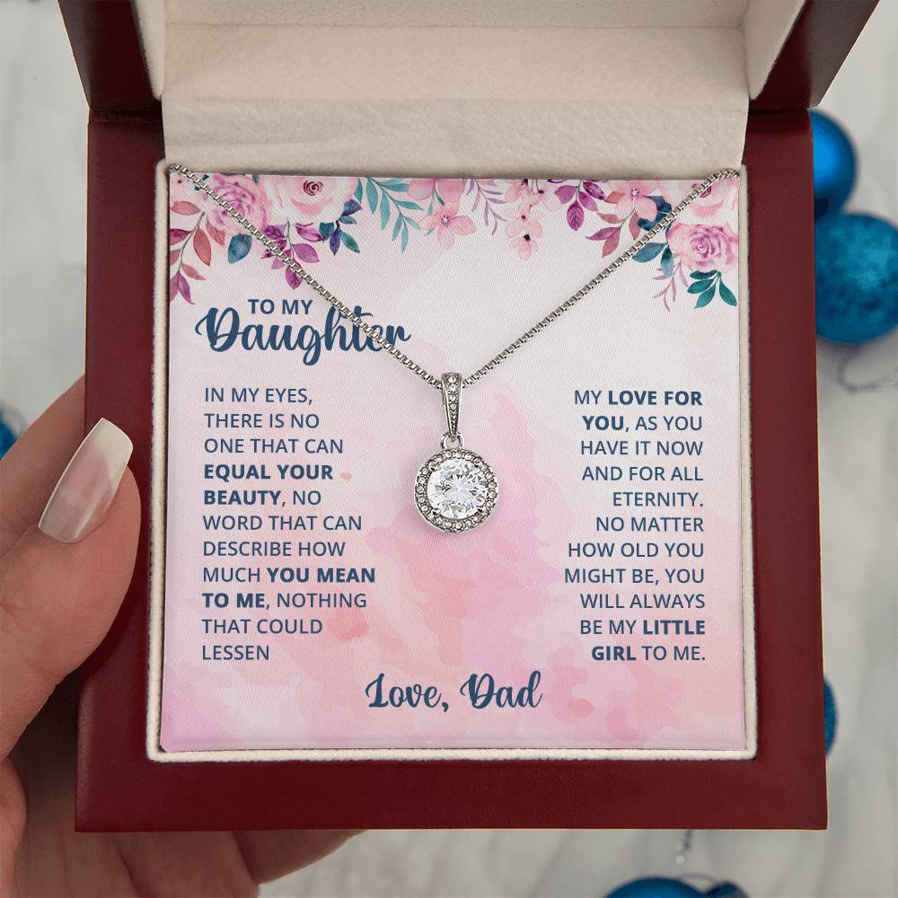 To My Daughter Necklace - Sweetest Daughter Gift from Dad for Birthday Joy & Proud Dad Love - Eternal Hope Necklace