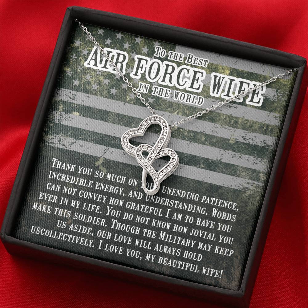 To The Best Air Force Wife In The World - Heart-to-heart Pendant Necklace from Husband