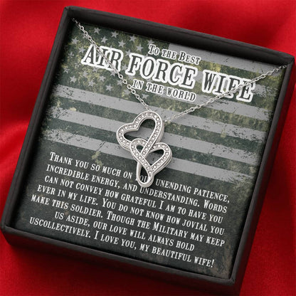 To The Best Air Force Wife In The World - Heart-to-heart Pendant Necklace from Husband