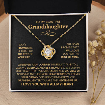 To My Granddaughter Necklace – Granddaughter Graduation & Birthday Present – Love Knot Necklace