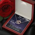 To My Beautiful Wife Necklace - Emotional Jewelry Gift for Wife from Husband to Celebrate Love Every Day - Interlocking Hearts Necklace