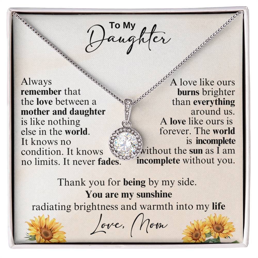 To My Daughter Necklace - Sentimental Jewelry Gift from Mom for Graduation & Life Achievements - Eternal Hope Necklace
