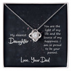 To My Daughter Necklace - Heartfelt Gift from Dad for Birthday, Graduation & Proud Dad Moments - Love Knot Necklace