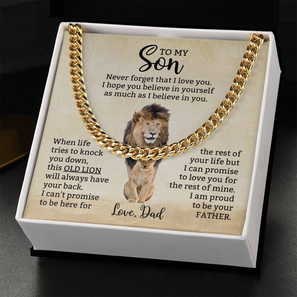 Cuban Link Chain Gift for Son, Modern Men’s Necklace for Birthday, Christmas & Graduation from Dad