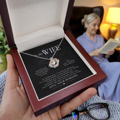 To My Wife Necklace - Love Gift from Husband for Any Occasion - Crown Pendant Necklace