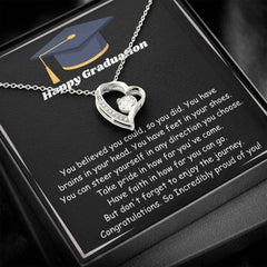 Forever Love Necklace, Graduation Gift For Niece, Elegant Jewelry, Meaningful Keepsake, Happy Graduation