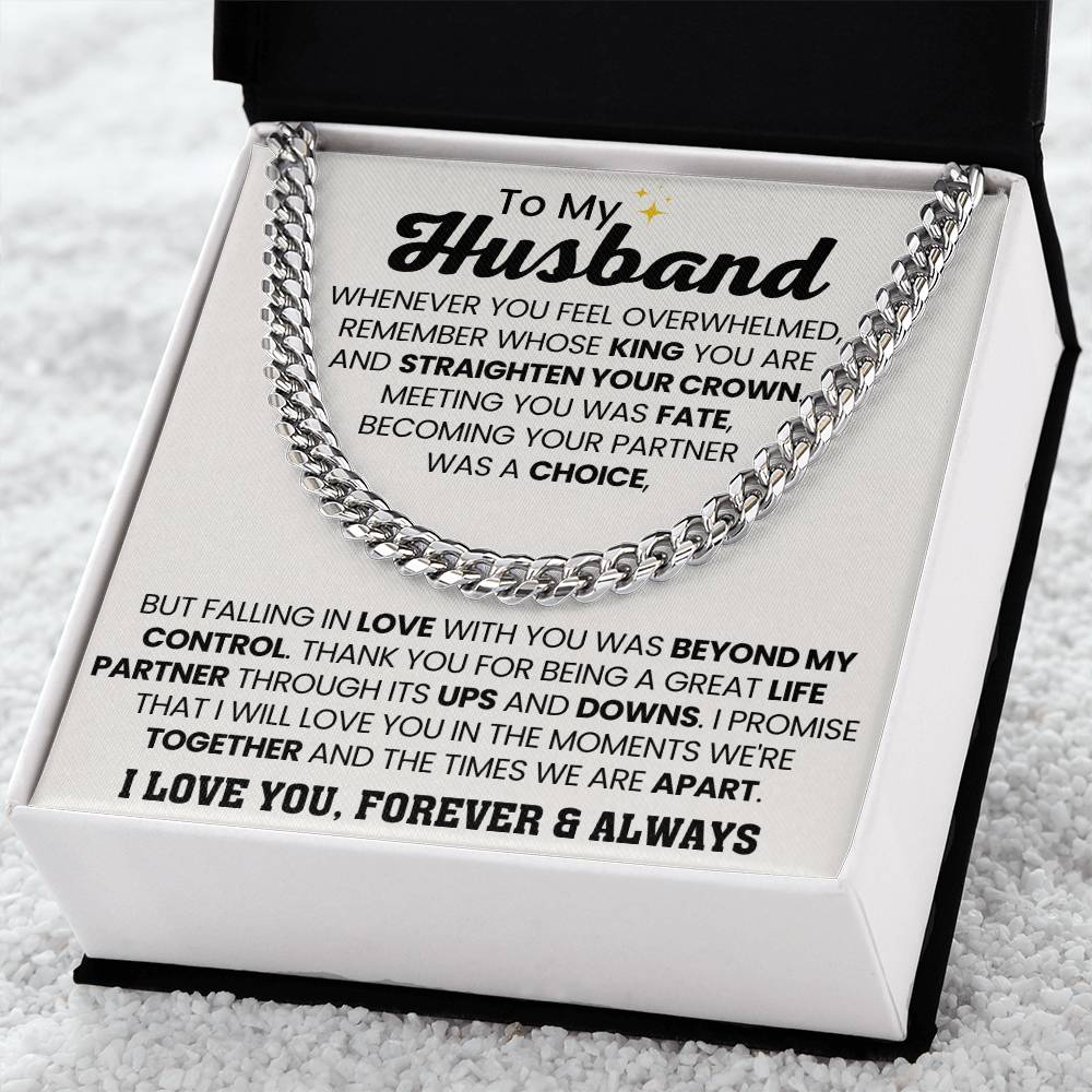 Cuban Link Chain for Him - Valentine’s Day & Anniversary Husband Gift from Wife