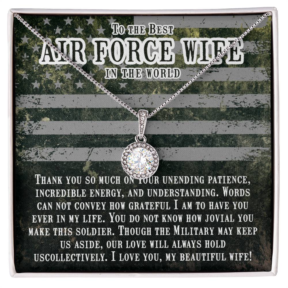 To The Best Air Force Wife In The World - Eternal Hope Necklace - Gift for Wife from Husband