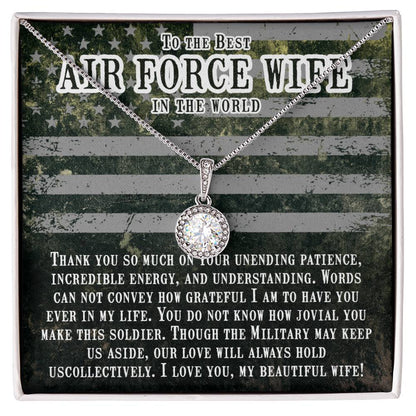 To The Best Air Force Wife In The World - Eternal Hope Necklace - Gift for Wife from Husband