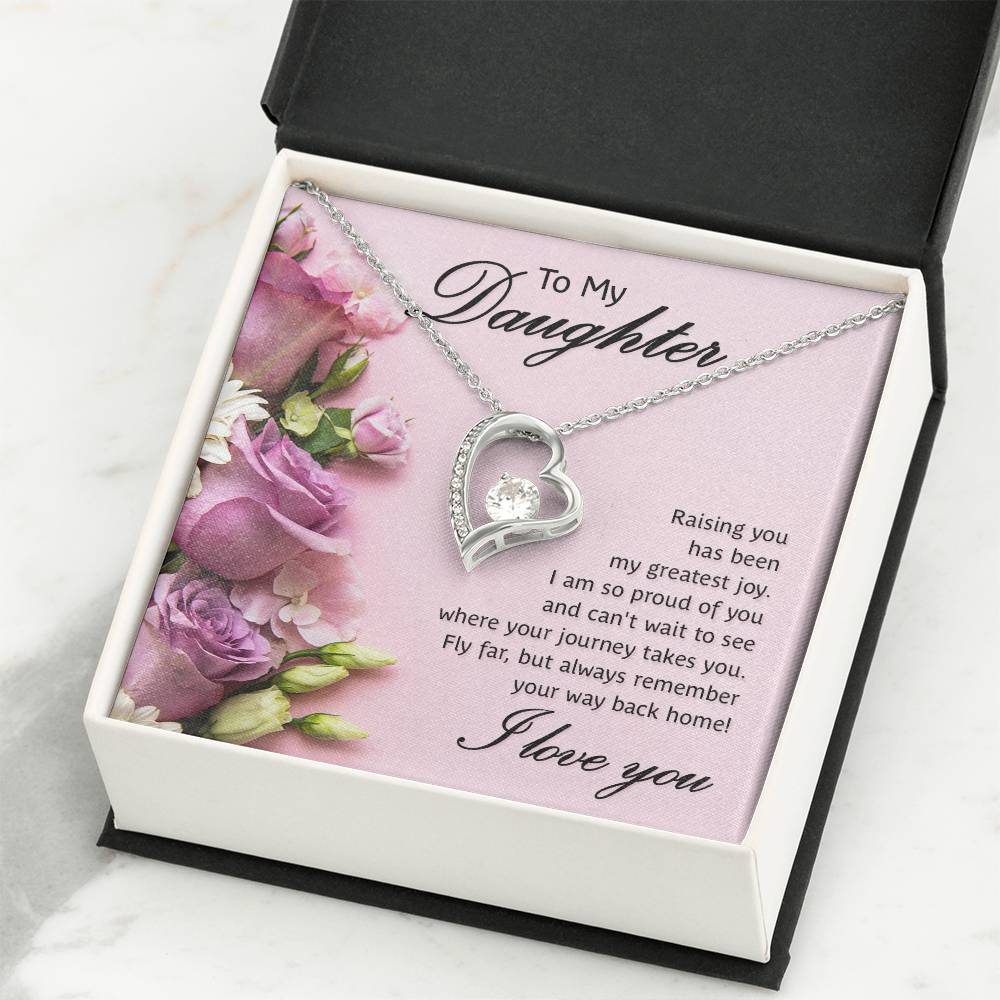 To My Daughter Necklace – Graduation Birthday Valentine’s Gift for Daughter – Forever Love Necklace