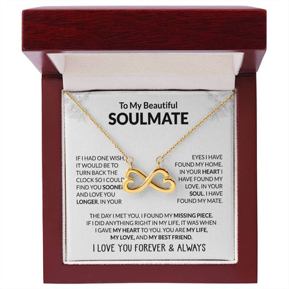 To My Beautiful Soulmate Necklace - Unique Soulmate Gift Necklace for Romantic Gifting - Endless Love Necklace