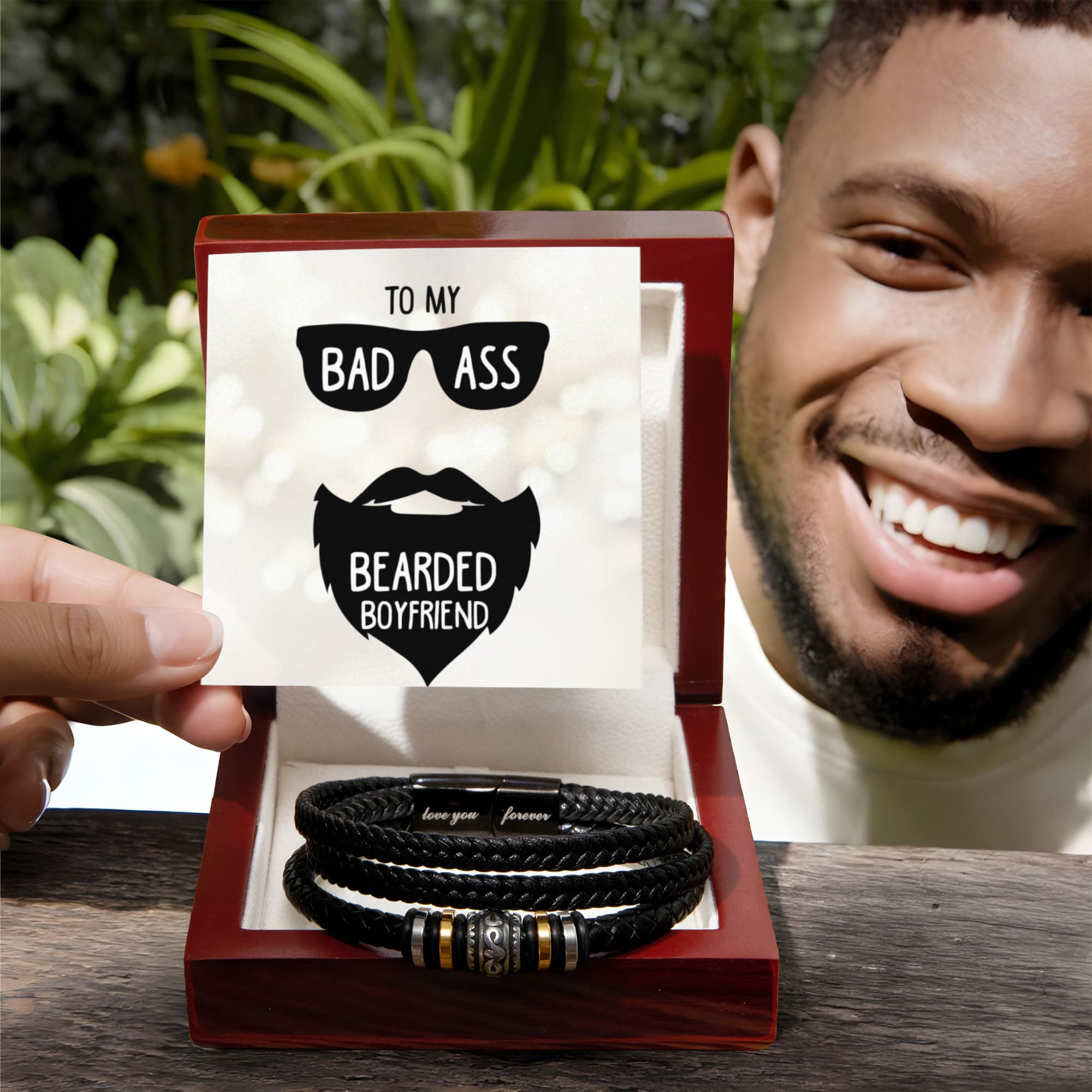 To My Bearded Boyfriend - Love You Forever Bracelet