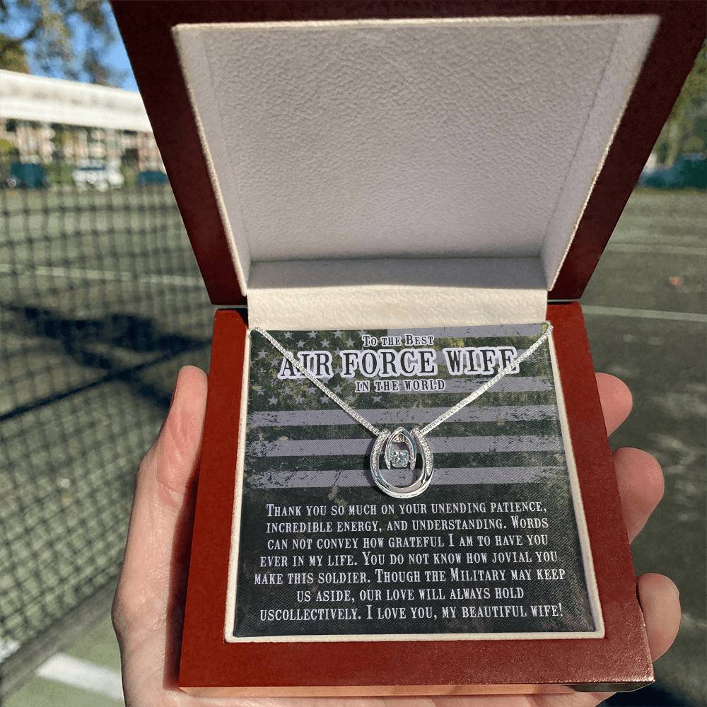 To My Air Force Wife Necklace - Sweet Love Gift from Husband - Lucky In Love Necklace