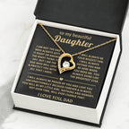 To My Daughter Necklace - Everyday Love Jewelry Gift from Dad for Daughter’s Birthday & Just Because - Forever Love Necklace