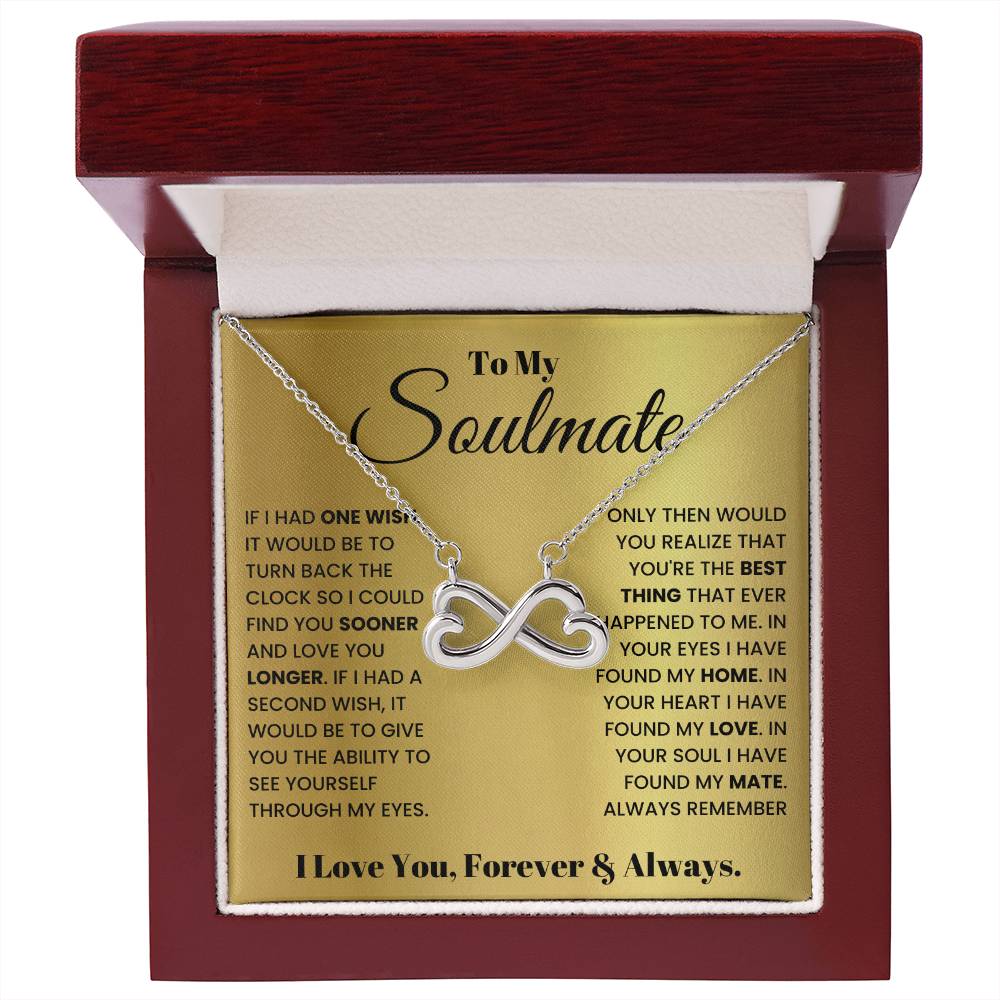 To My Soulmate Necklace - Soulmate Jewelry Gift for Valentine’s Day, Birthday & Romantic Celebrations - Endless Love Necklace