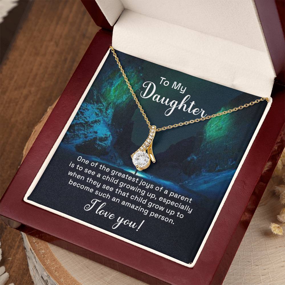 To My Daughter Necklace – Daughter Birthday & Graduation Jewelry Surprise – Alluring Beauty Necklace