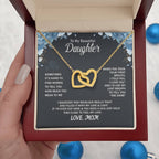 To My Daughter Necklace - Beautiful Jewelry for Christmas & Mother Daughter Love - Interlocking Hearts Necklace