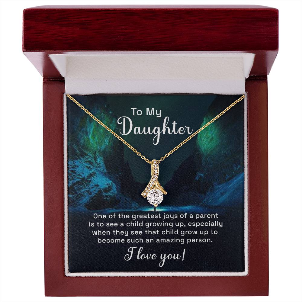 To My Daughter Necklace – Daughter Birthday & Graduation Jewelry Surprise – Alluring Beauty Necklace