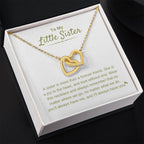 To My Little Sister - A sister is more than a forever friend - Little Sister Gift - Interlocking Hearts Necklace