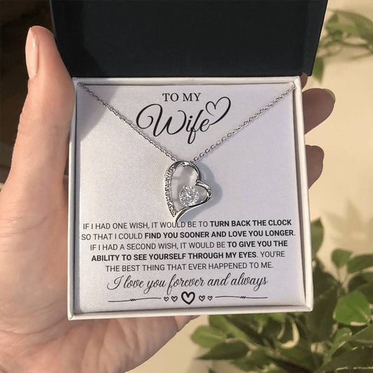 To My Wife Necklace - Emotional Jewelry for Wife from Husband to Celebrate Love on Valentine’s Day & Beyond - Forever Love Necklace