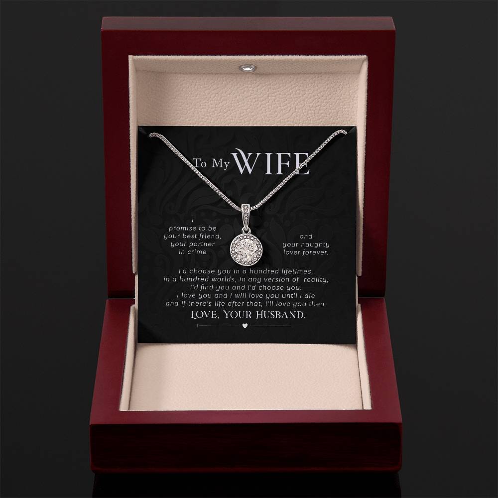 To My Wife Necklace - Cherished Wife Gift from Husband for Anniversary, Valentine’s Day & Beautiful Life Moments - Eternal Hope Necklace