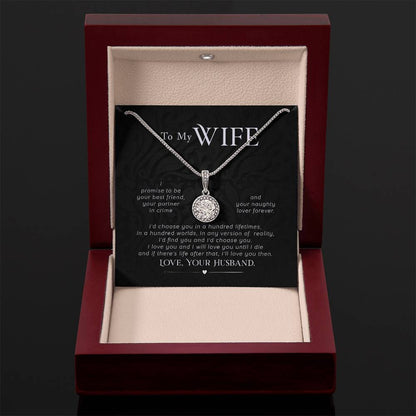 To My Wife Necklace - Cherished Wife Gift from Husband for Anniversary, Valentine’s Day & Beautiful Life Moments - Eternal Hope Necklace