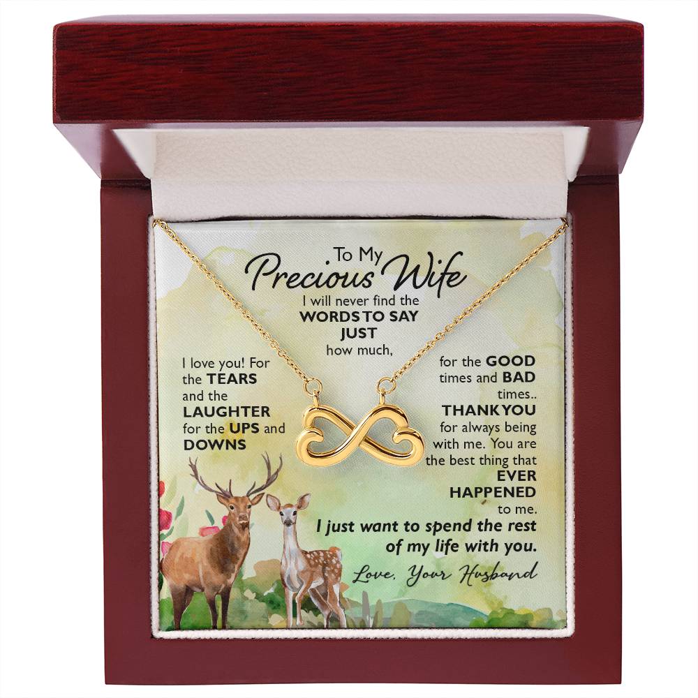 To My Beautiful Wife Necklace - Sentimental Birthday Gift from Husband, Romantic Jewelry for Valentine’s Day & Holidays - Endless Love Necklace