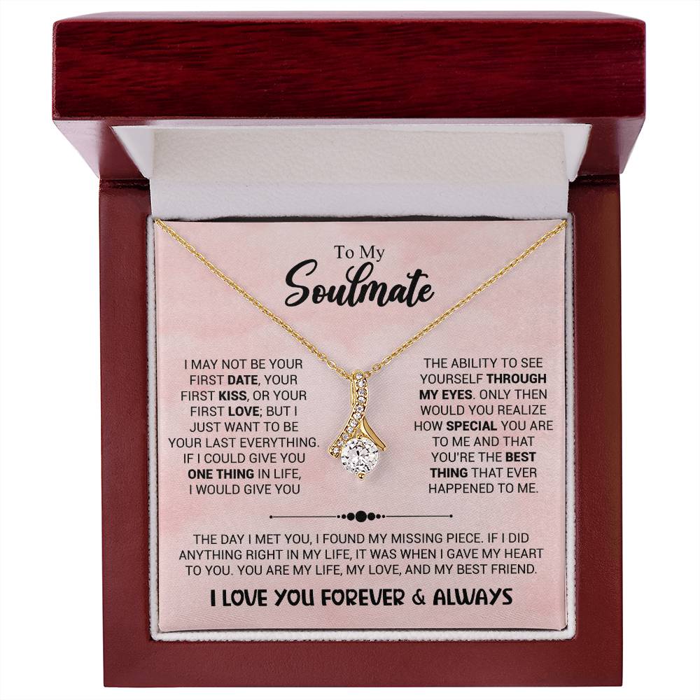 To My Soulmate Necklace - Heartfelt Gift for Her for Birthday & Romantic Days - Alluring Beauty Necklace