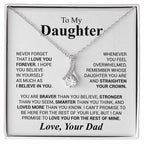 To My Daughter Necklace - Father to Daughter Gift for Graduation, Birthday & Big Life Moments - Alluring Beauty Necklace