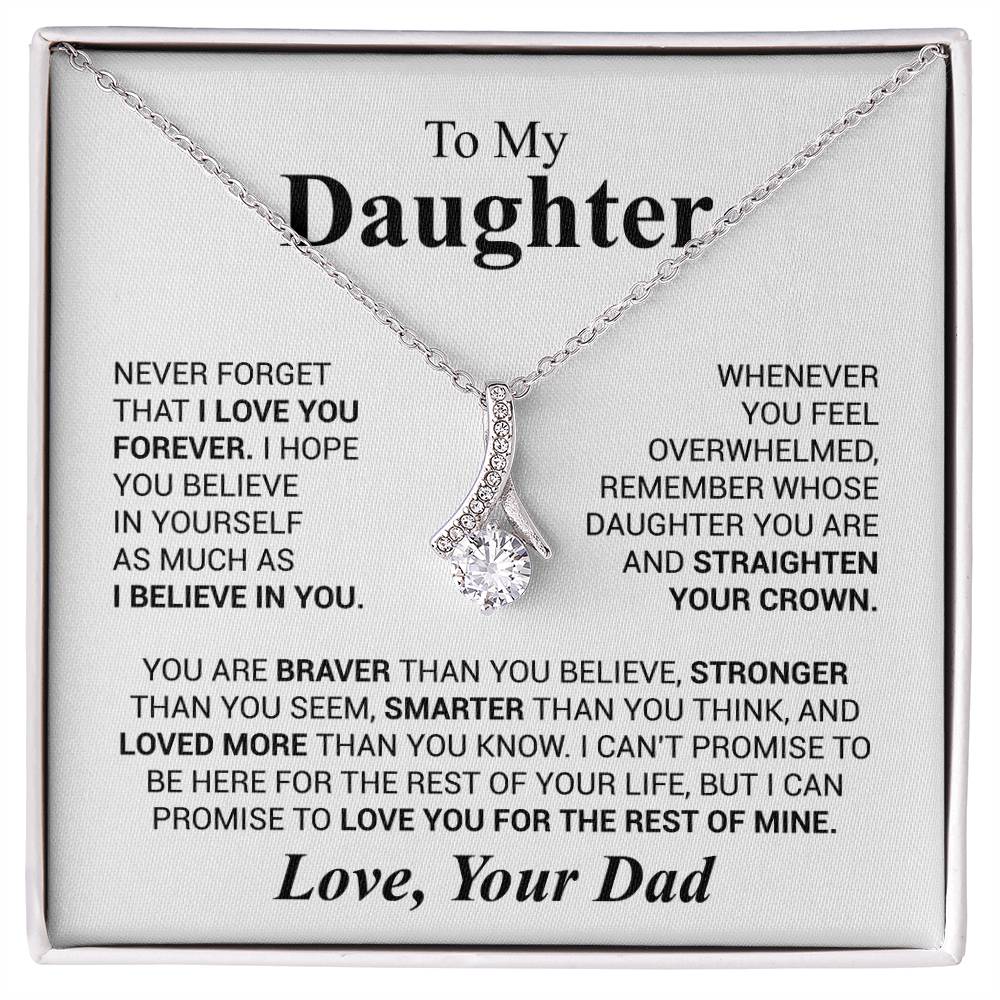 To My Daughter Necklace - Father to Daughter Gift for Graduation, Birthday & Big Life Moments - Alluring Beauty Necklace