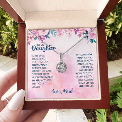 To My Daughter Necklace - Sweetest Daughter Gift from Dad for Birthday Joy & Proud Dad Love - Eternal Hope Necklace