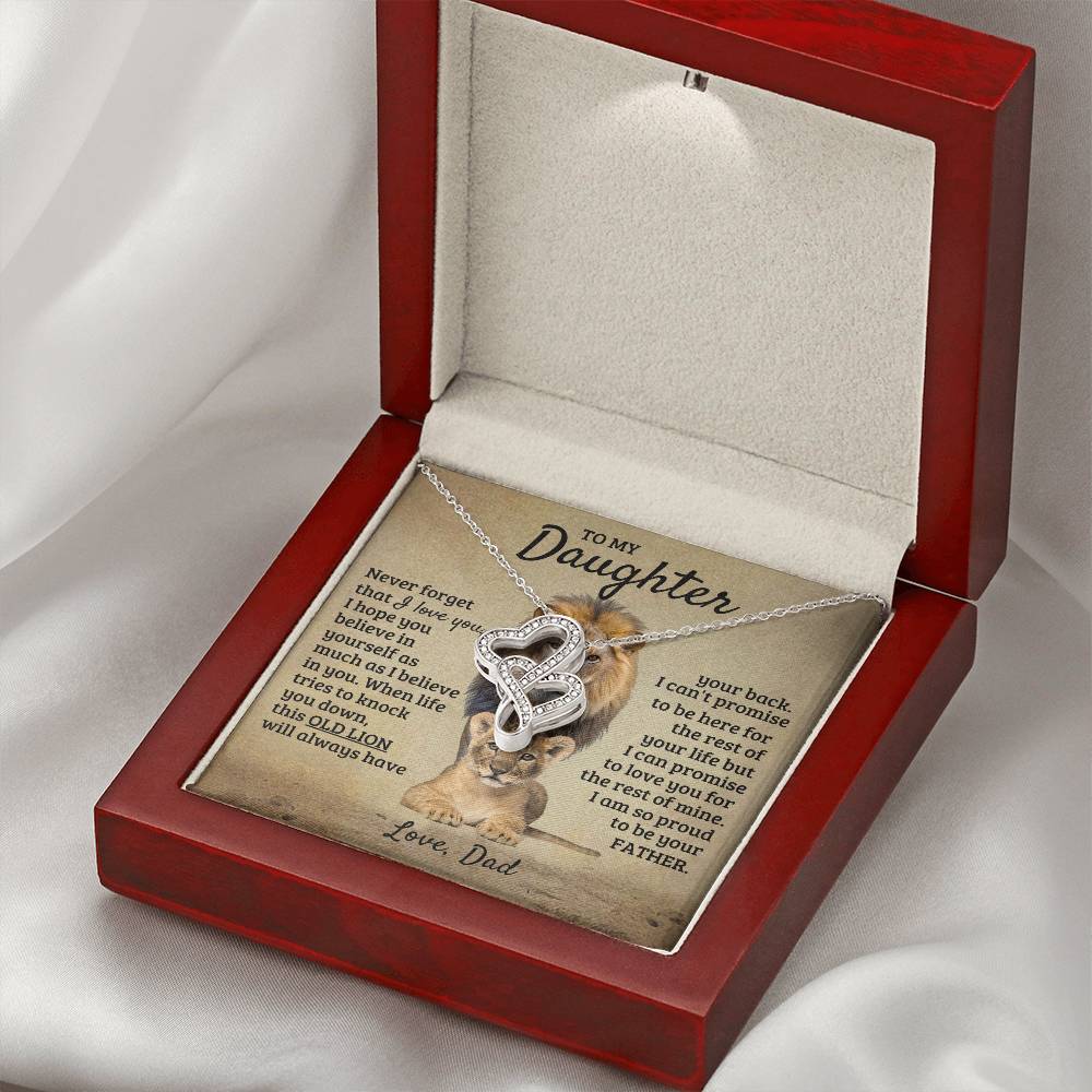 To My Daughter - I can't promise to be here for the rest of your life - Daughter Gift from Dad - Heart-to-heart Pendant Necklace