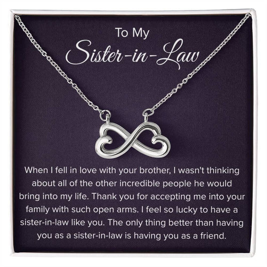 To My Sister In Law - Thank You for Accepting Me - Endless Love Necklace