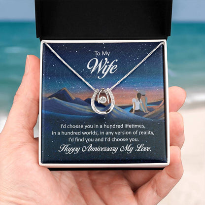 Meaningful Wife Jewelry from Husband - Romantic Gift for Anniversary - Lucky In Love Necklace