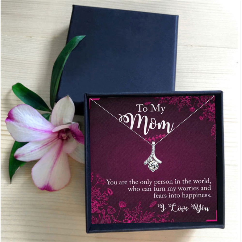 To My Mom - You Are The Only Person | Diamond Design Pendant Necklace