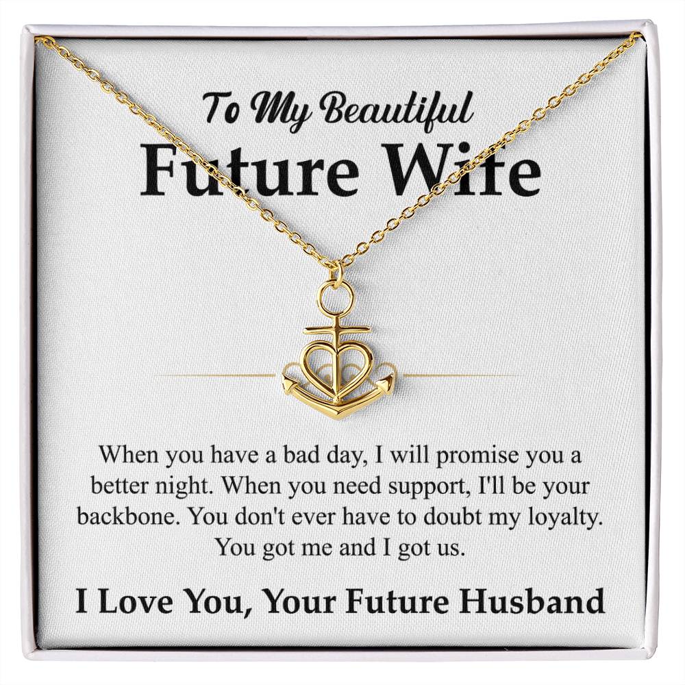 Future Wife Gift - Beautiful Necklace for Girlfriend for Birthday, Christmas & Romantic Moments - Anchor Pendant Necklace