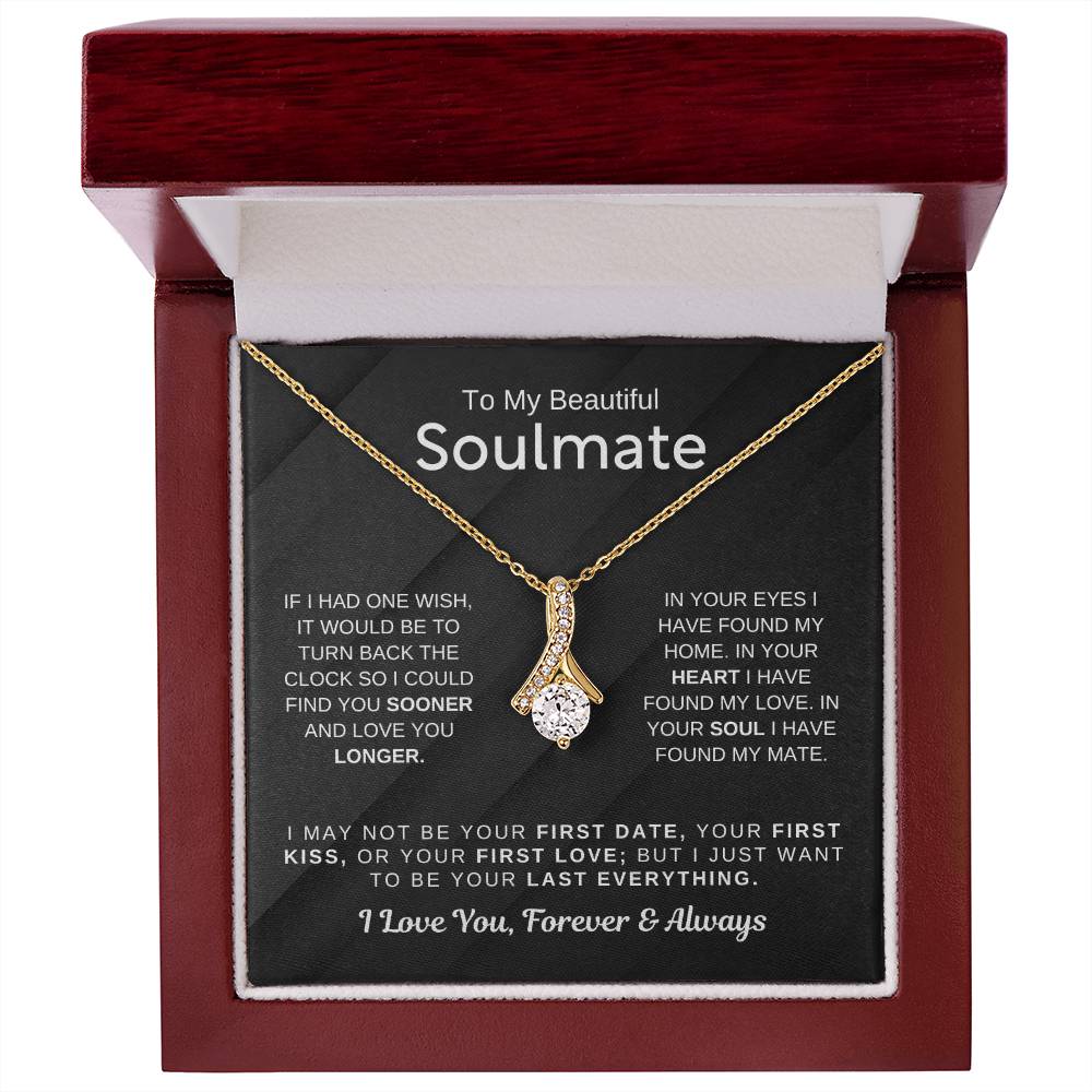 To My Beautiful Soulmate Necklace - Soulmate Jewelry Gift for Her for Birthday & Valentine’s Day - Alluring Beauty Necklace