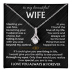 To My Beautiful Wife Necklace - Touching Romantic Gift for Wife from Husband for Christmas, Anniversary & Valentine’s Day - Alluring Beauty Necklace