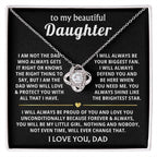 To My Daughter Necklace - Holiday Gift for Daughter from Dad - Love Knot Necklace