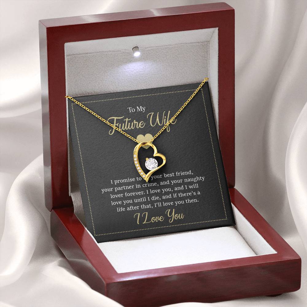 Future Wife Jewelry Gift - Long Lasting Romantic Necklace for Celebrating Love & Upcoming Marriage - Forever Love Necklace