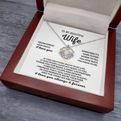 To My Wife Necklace - Romantic Jewelry for Valentine’s Day & Anniversaries - Crown Pendant Necklace