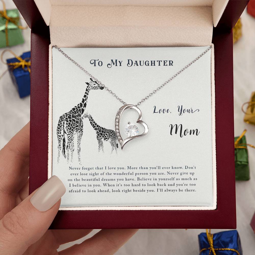 To My Daughter Necklace – Mom to Daughter Present for Graduation – Forever Love Necklace