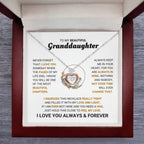 To My Granddaughter Necklace – Jewelry Gift for Granddaughter on Graduation & Birthday – Crown Pendant Necklace