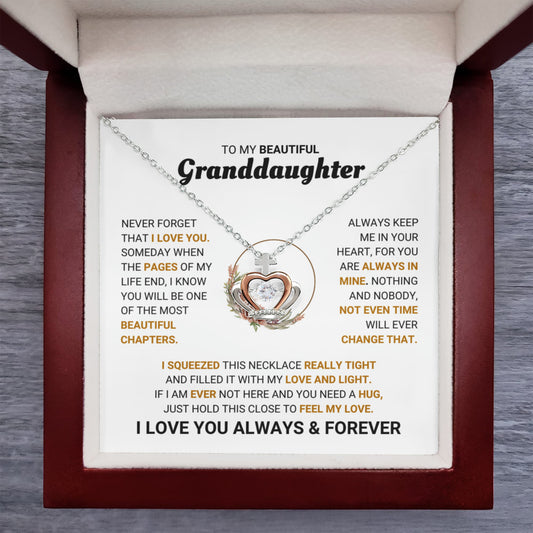 To My Granddaughter Necklace – Jewelry Gift for Granddaughter on Graduation & Birthday – Crown Pendant Necklace